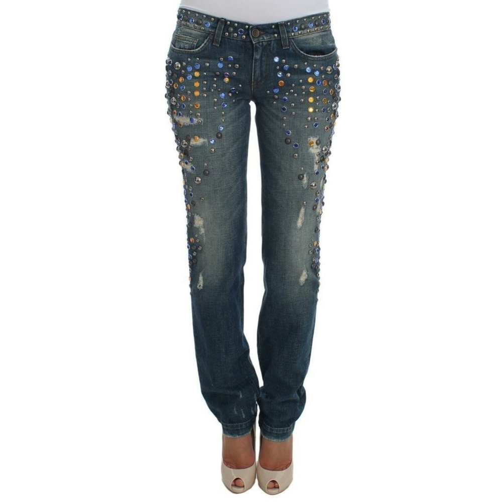Dolce & Cabbana Crystal Embellished Girly Slim Fit Jeans